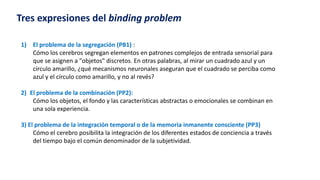The binding problem y memoria inmanente consciente | PPTX