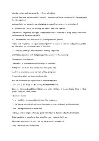 Sentence With Splendid the bing bang theory vocabulary for begginers.docx