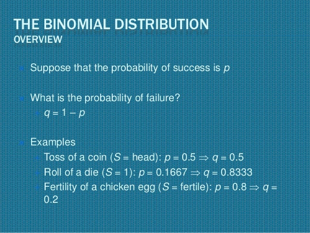 What are some examples of binomial distribution?