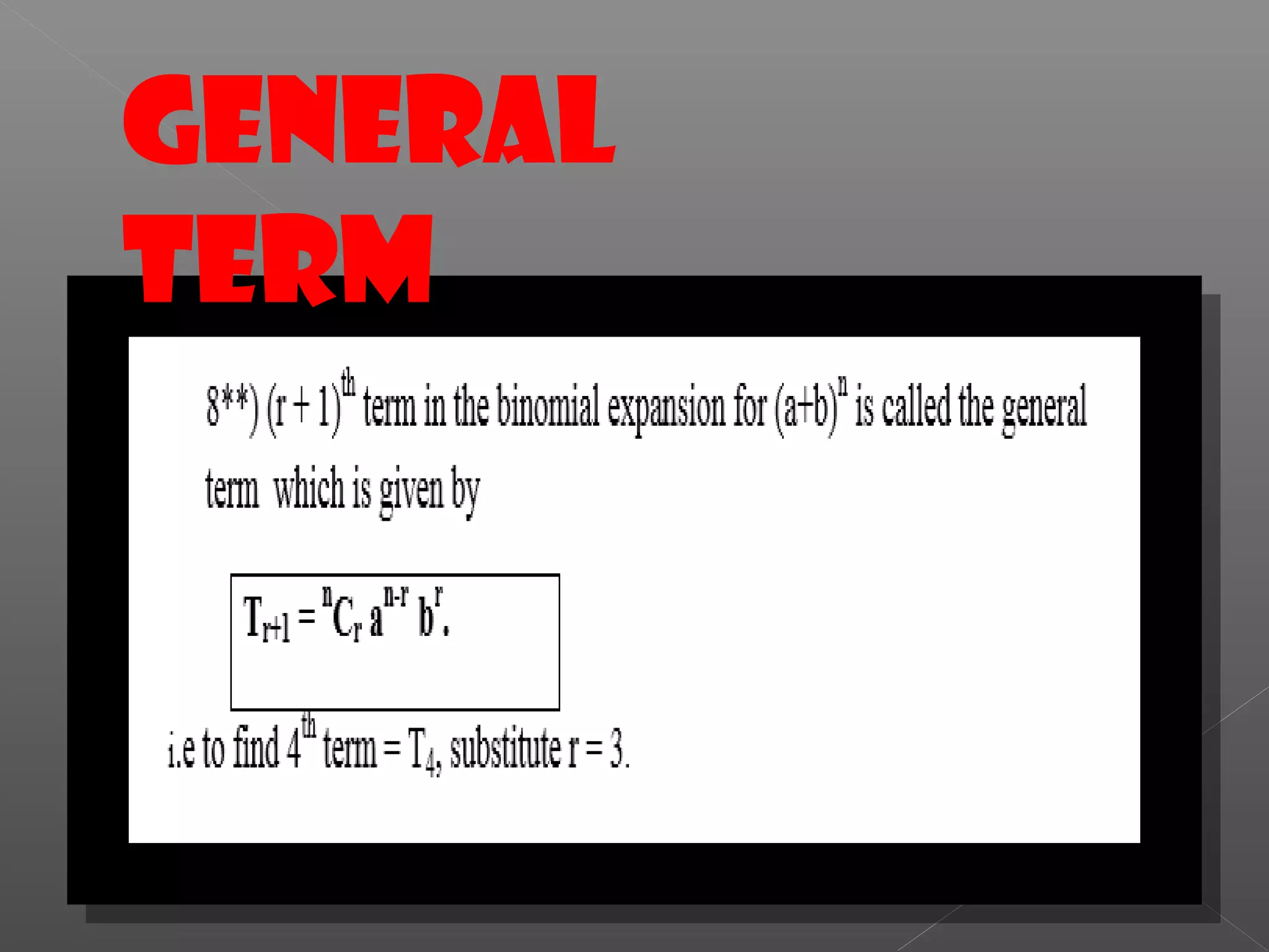 General
Term
 