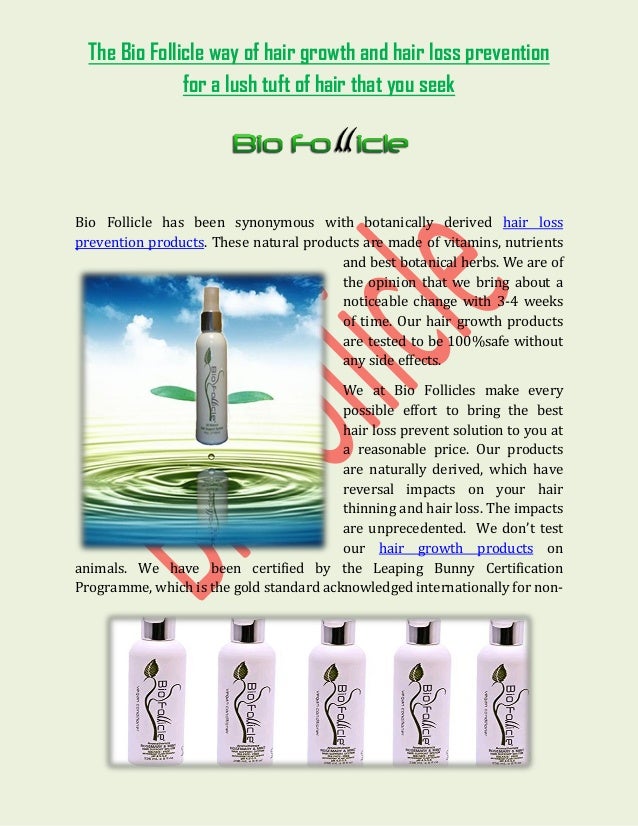 The Bio Follicle Way Of Hair Growth And Hair Loss Prevention For A Lu