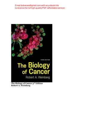 The Biology of Cancer 3rd Edition Robert Weinberg | PDF