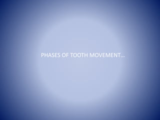 PHASES OF TOOTH MOVEMENT…
 
