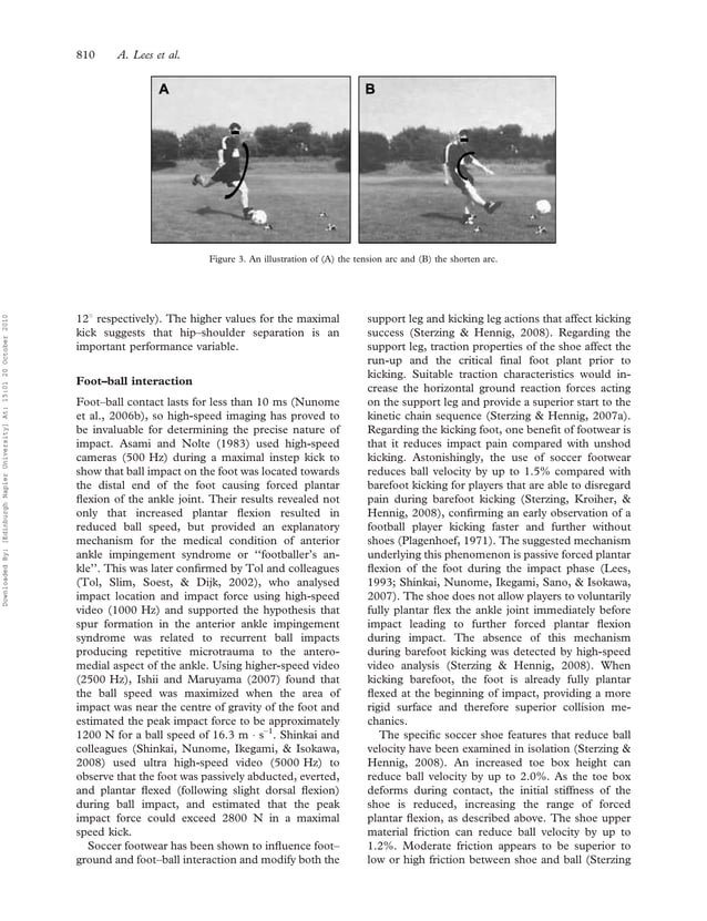 The Biomechanics Of Kicking In Soccer A Review PDF