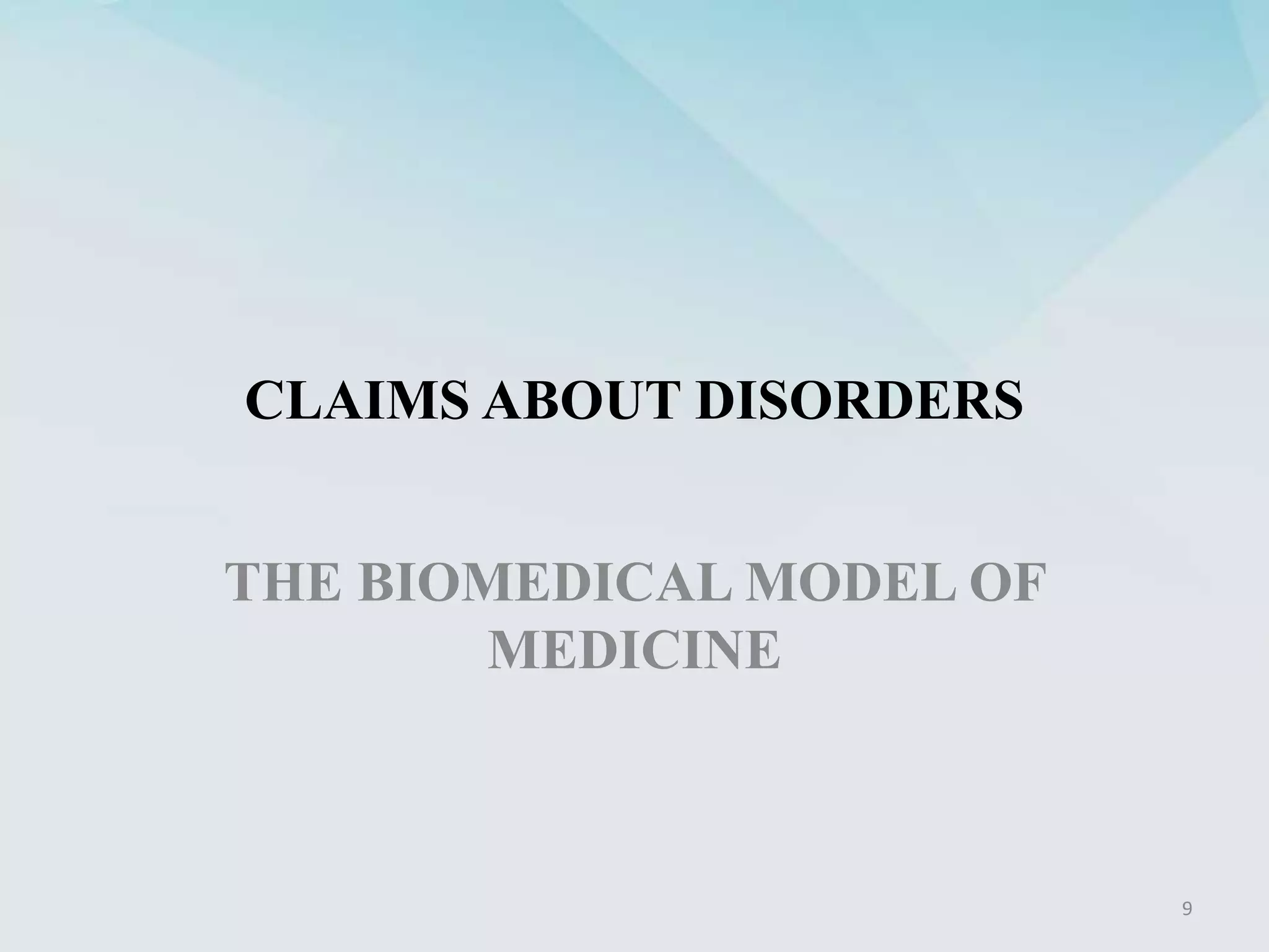 THE BIOMEDICAL MODEL OF HEALTH | PPT