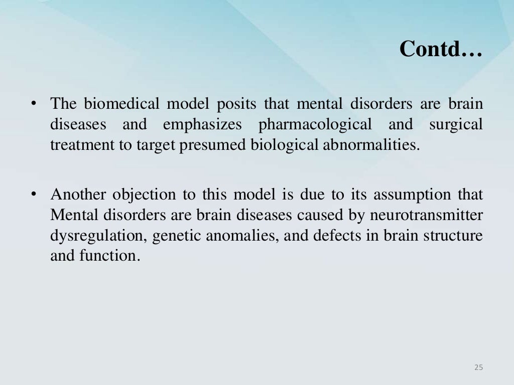 THE BIOMEDICAL MODEL OF HEALTH