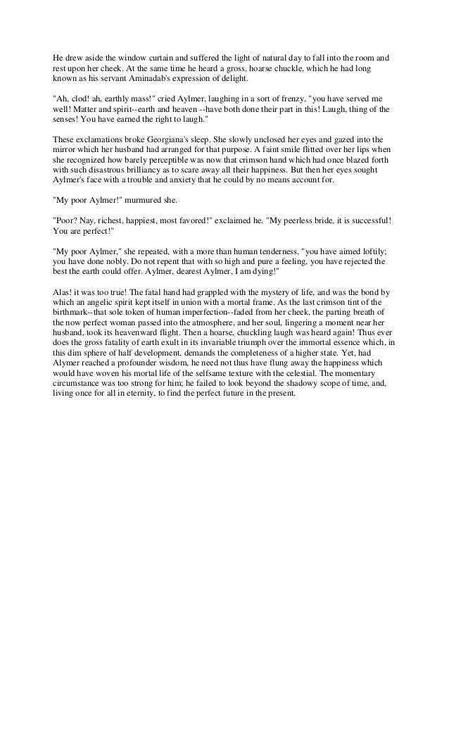 nathaniel hawthorne the birthmark essay nathaniel hawthorne the birthmark essay