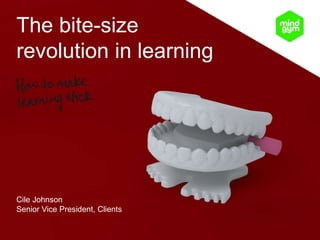 Cile Johnson
Senior Vice President, Clients
The bite-size
revolution in learning
 