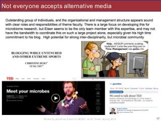 Slides by Jonathan Eisen for BIS2C at UC Davis Spring 2014
Not everyone accepts alternative media
17
 