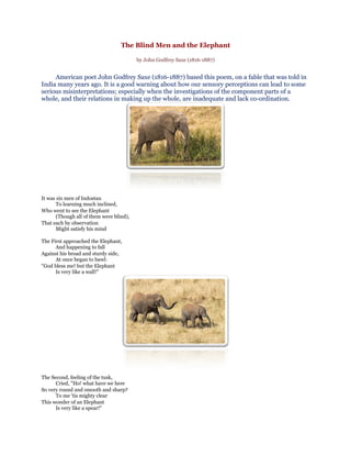 The Blind Men And The Elephant | PDF