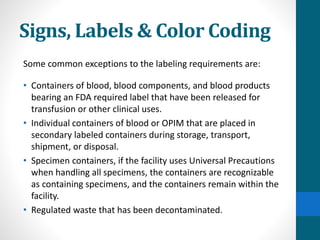 Common Exception Colour The bloodborne pathogen standard final | PPSX