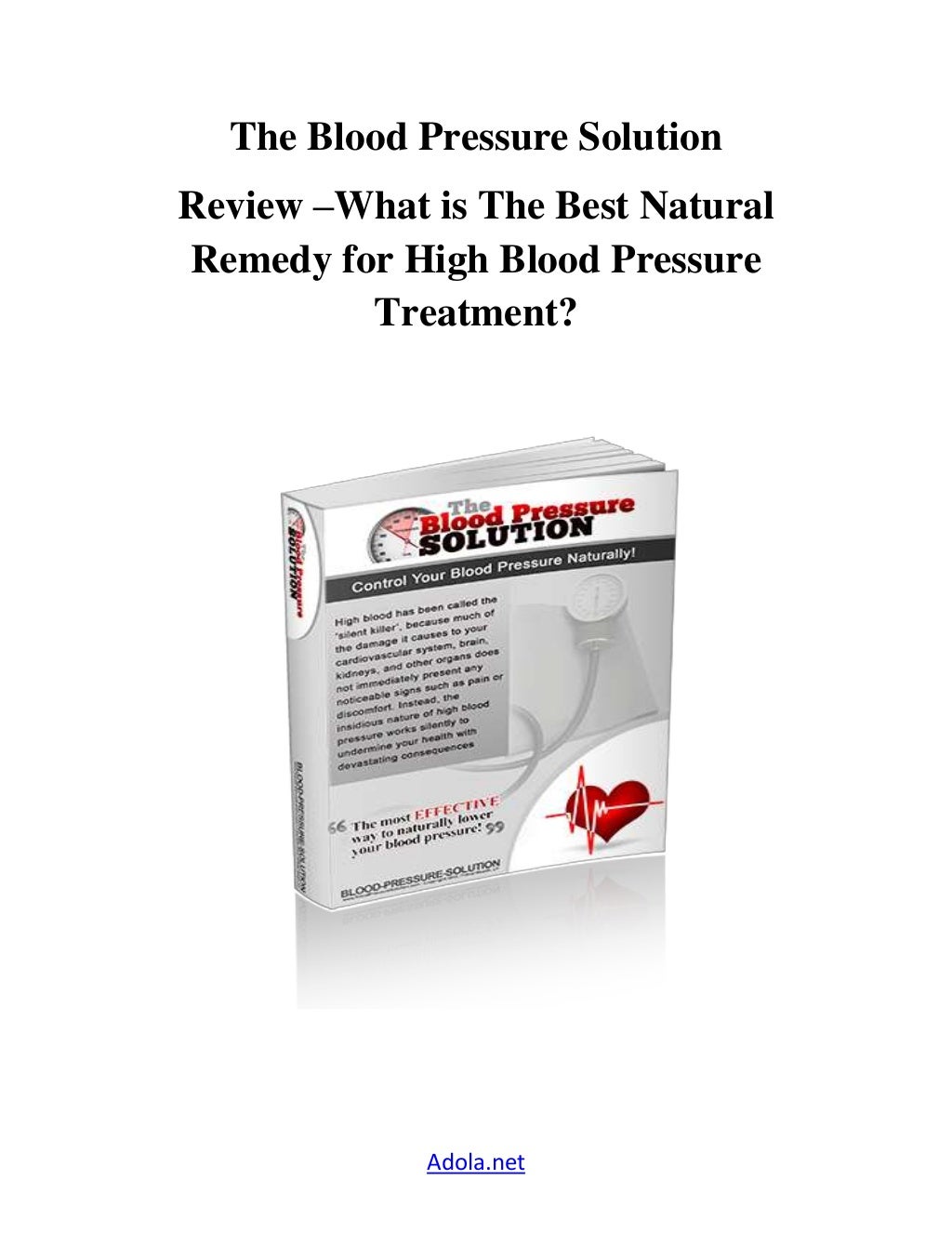 The blood pressure solution review What is The Best Natural Remedy