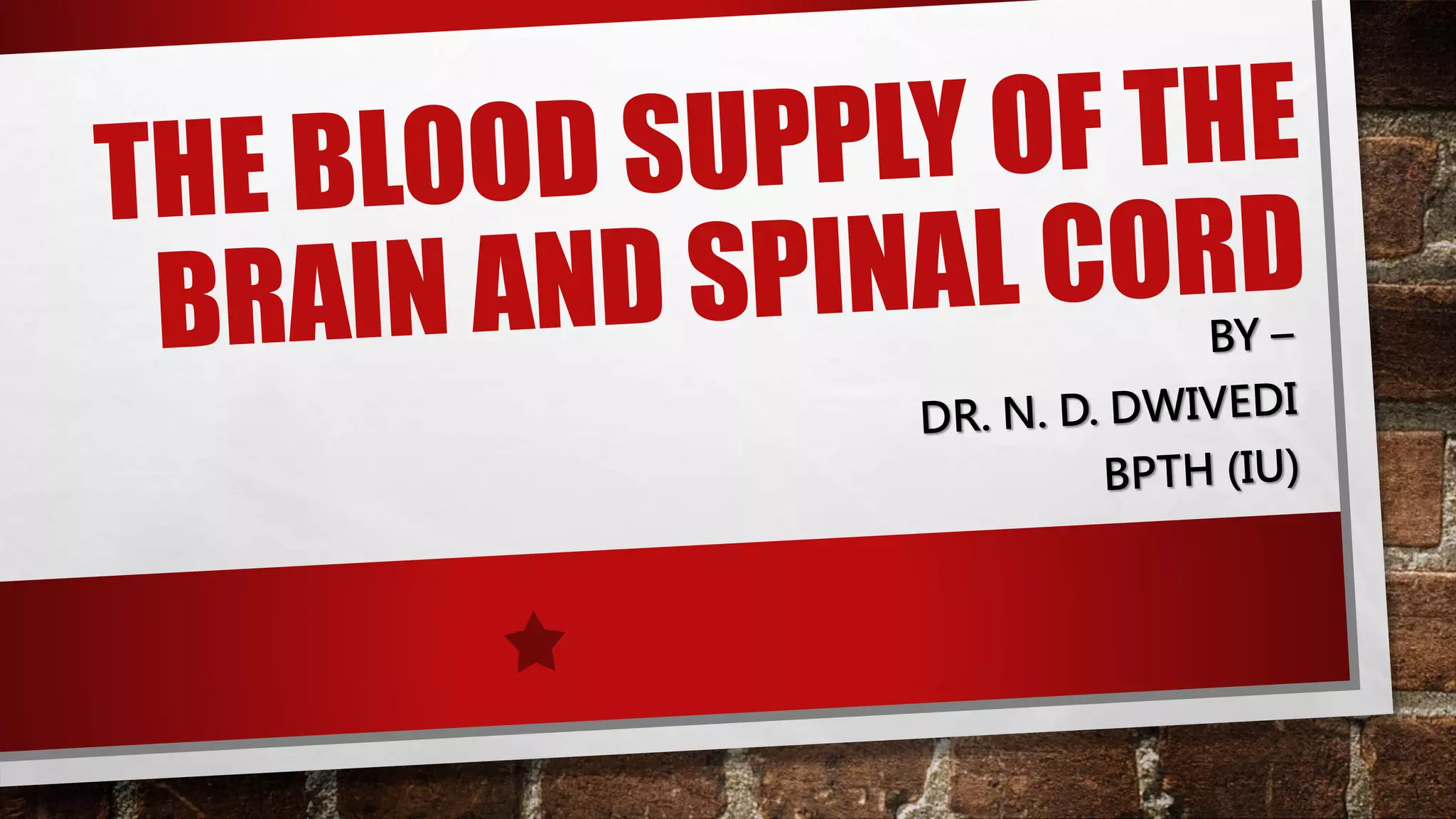 BLOOD SUPPLY OF BRAIN AND SPINAL CORD | PPTX