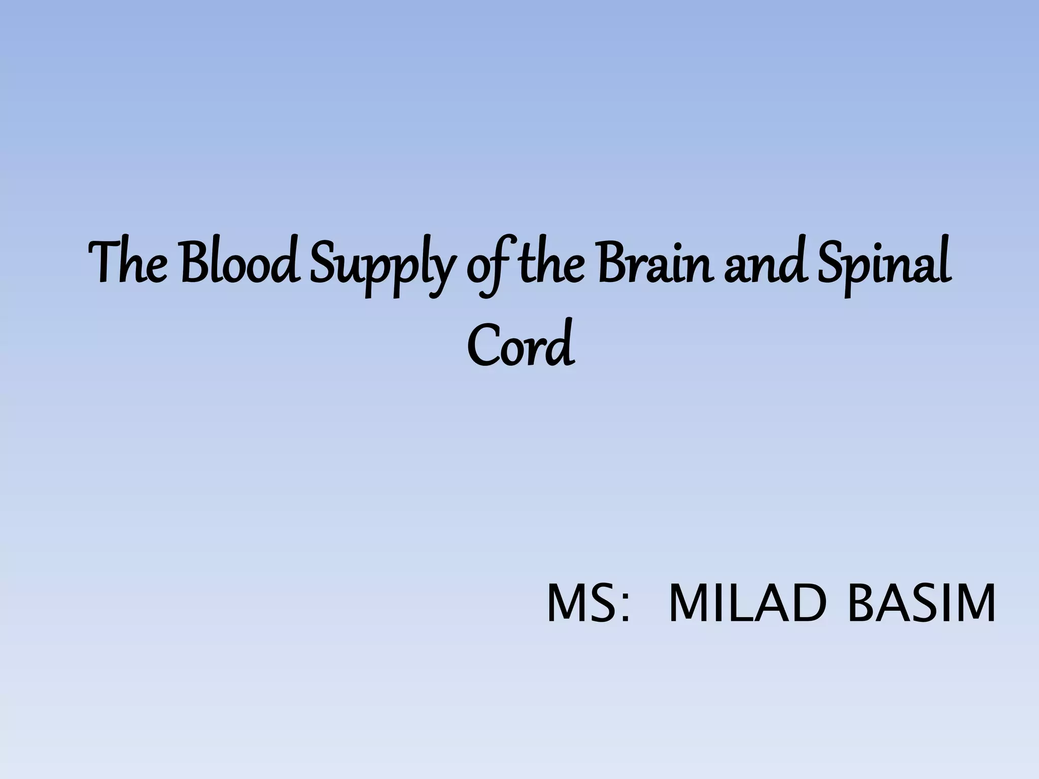 The blood supply of the brain and spinal cord | PPTX