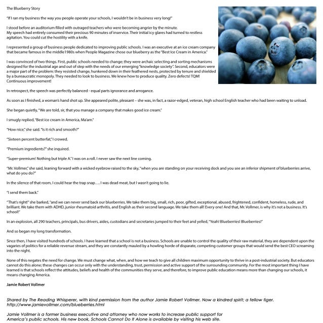 The Blueberry Story Written By A Fellow Tiger