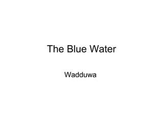 The Blue Water

   Wadduwa
 