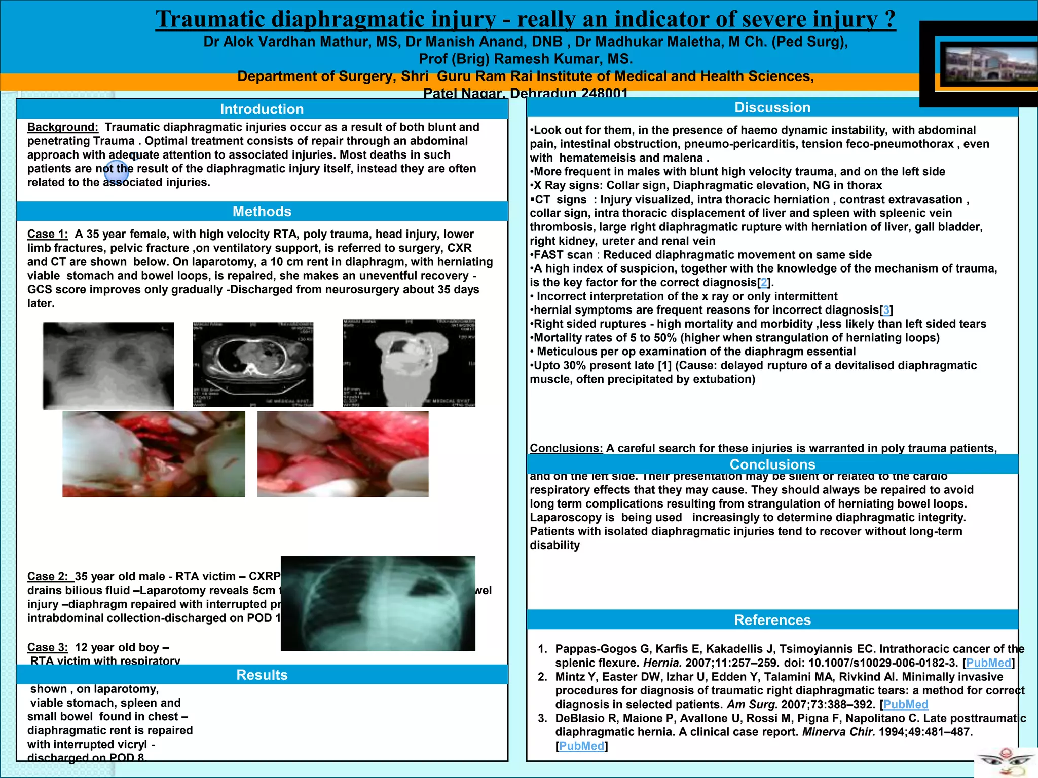 The blunt cp angle in trauma pts-diaphragmatic hernias | PPTX | Death ...