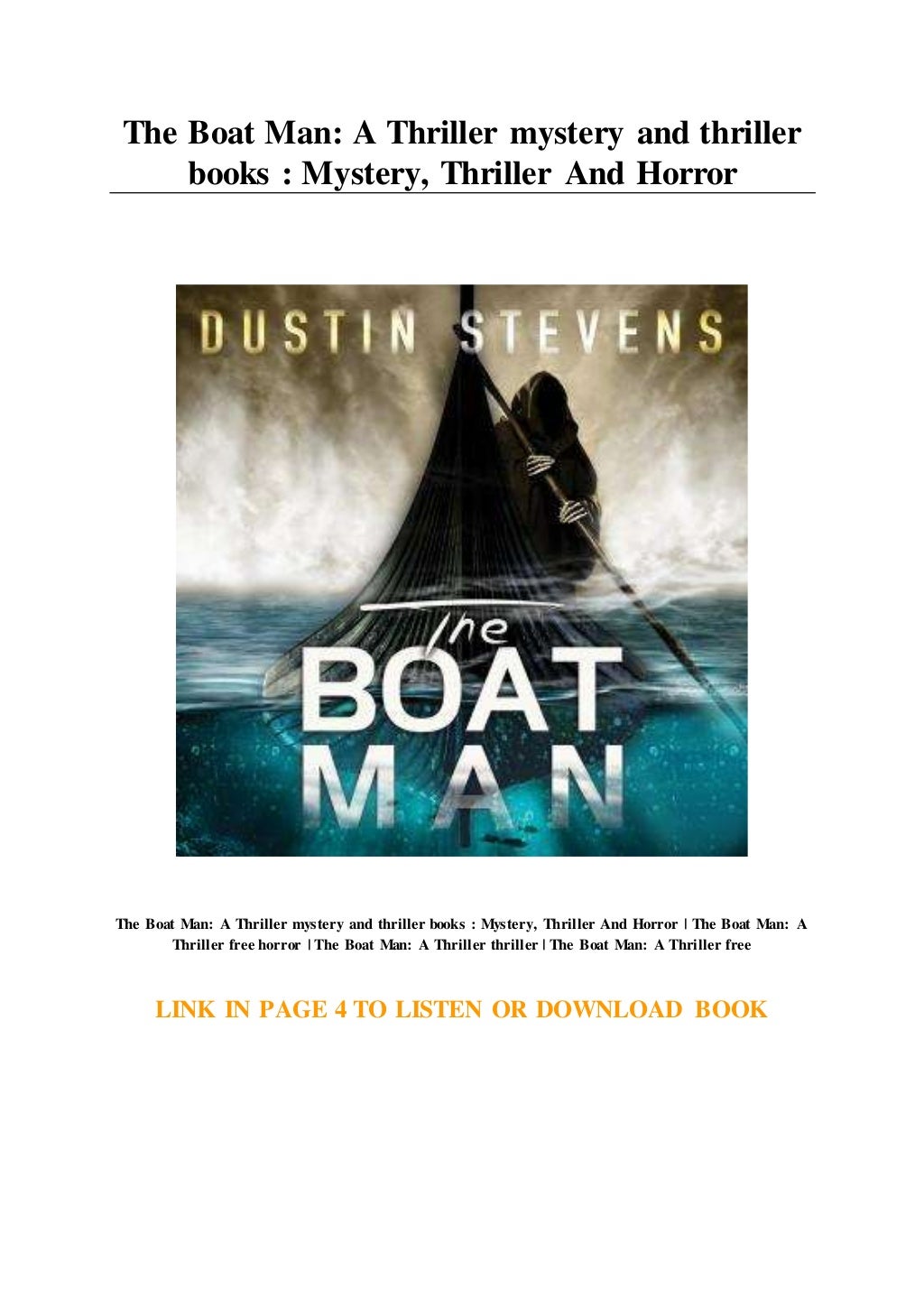 The Boat Man A Thriller mystery and thriller books Mystery... Thri…