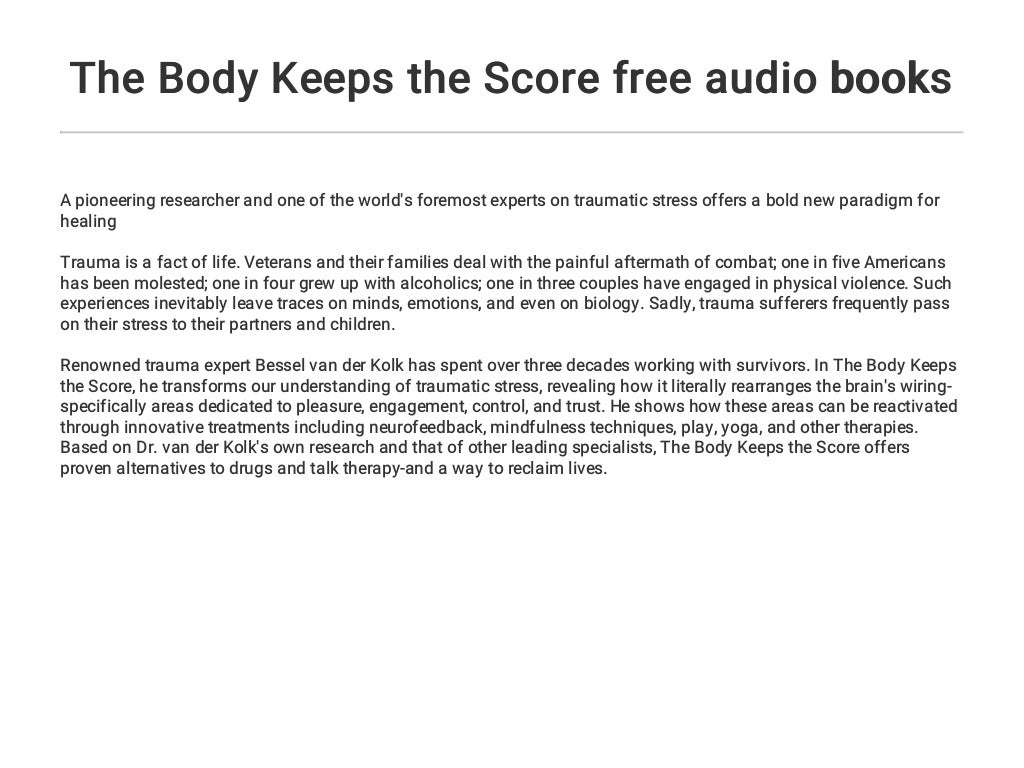 the body keeps the score author