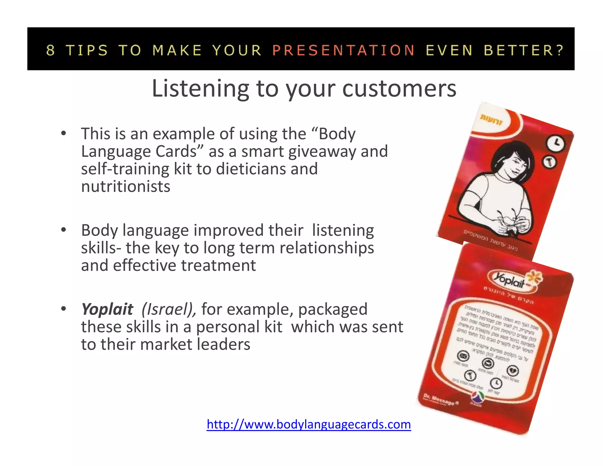 The Body Language Cards For A Successful Presentation