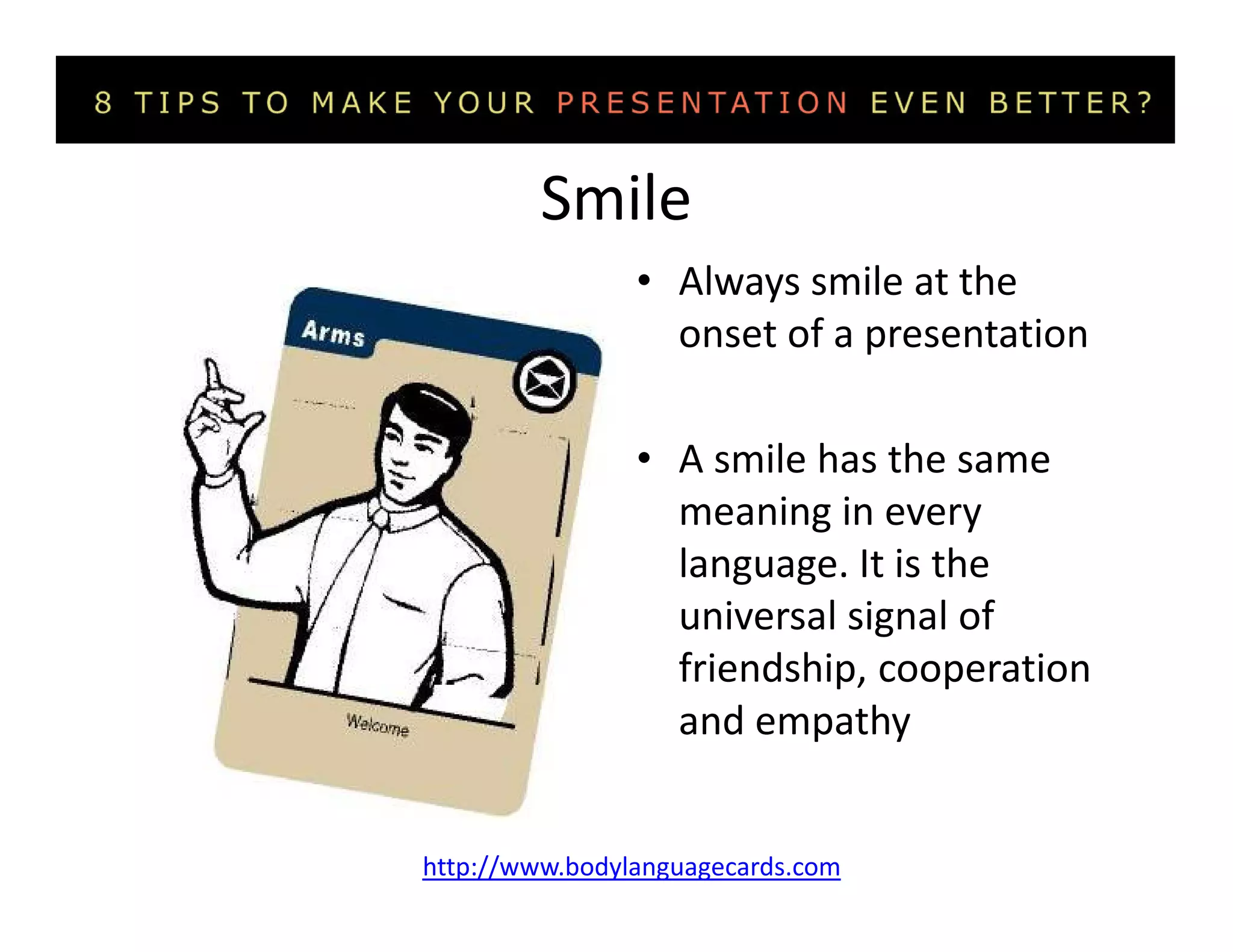The Body Language Cards For A Successful Presentation