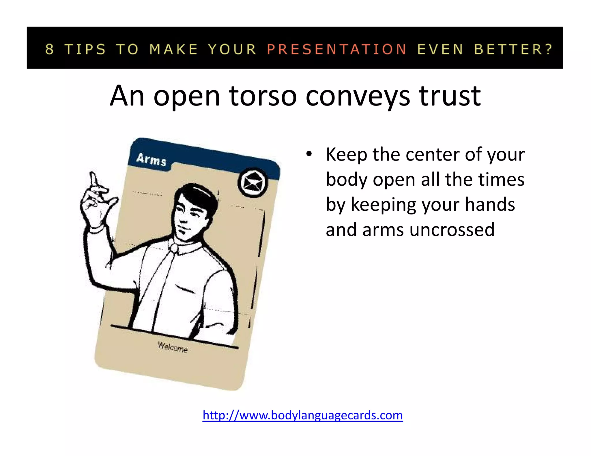 The Body Language Cards For A Successful Presentation