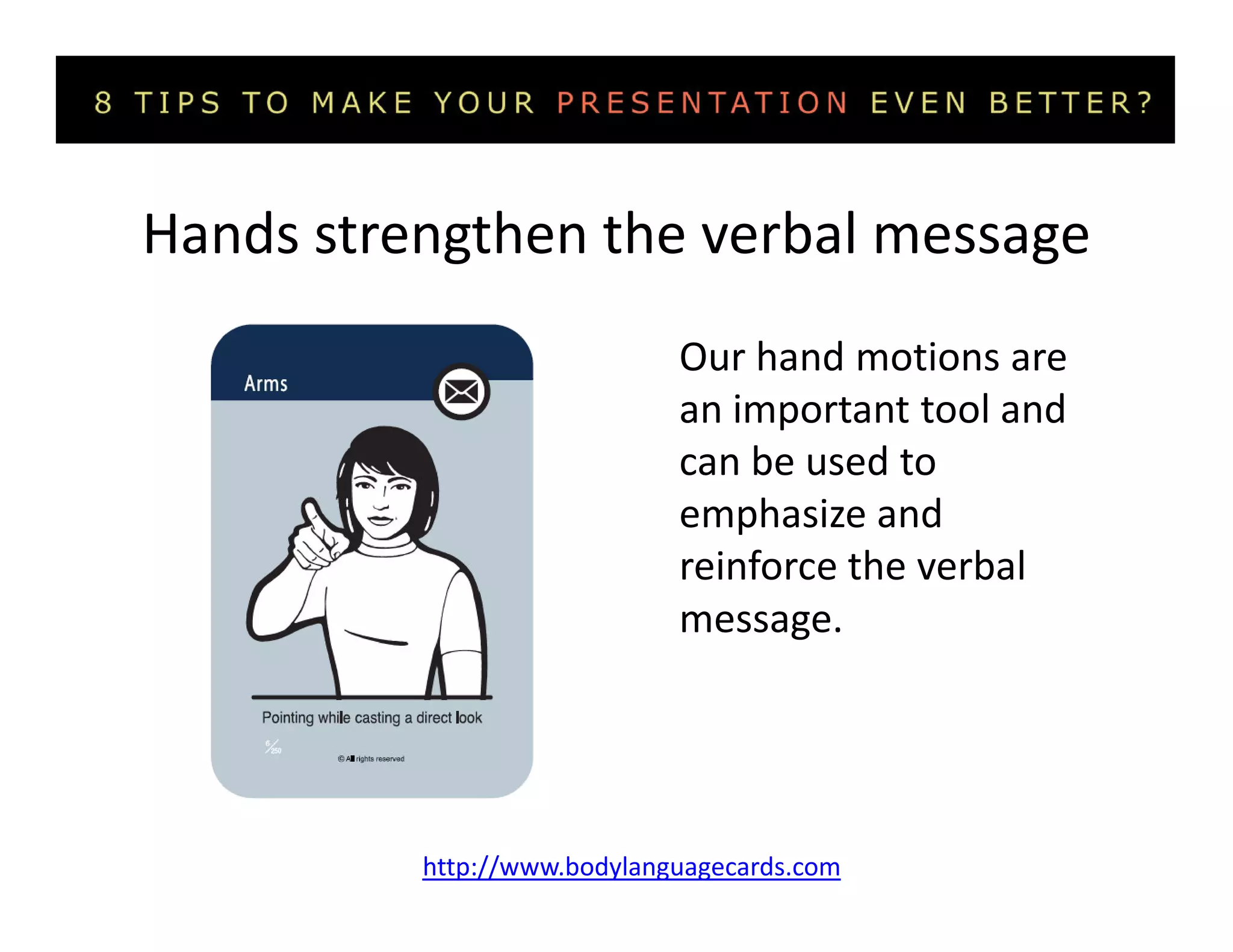 The Body Language Cards For A Successful Presentation