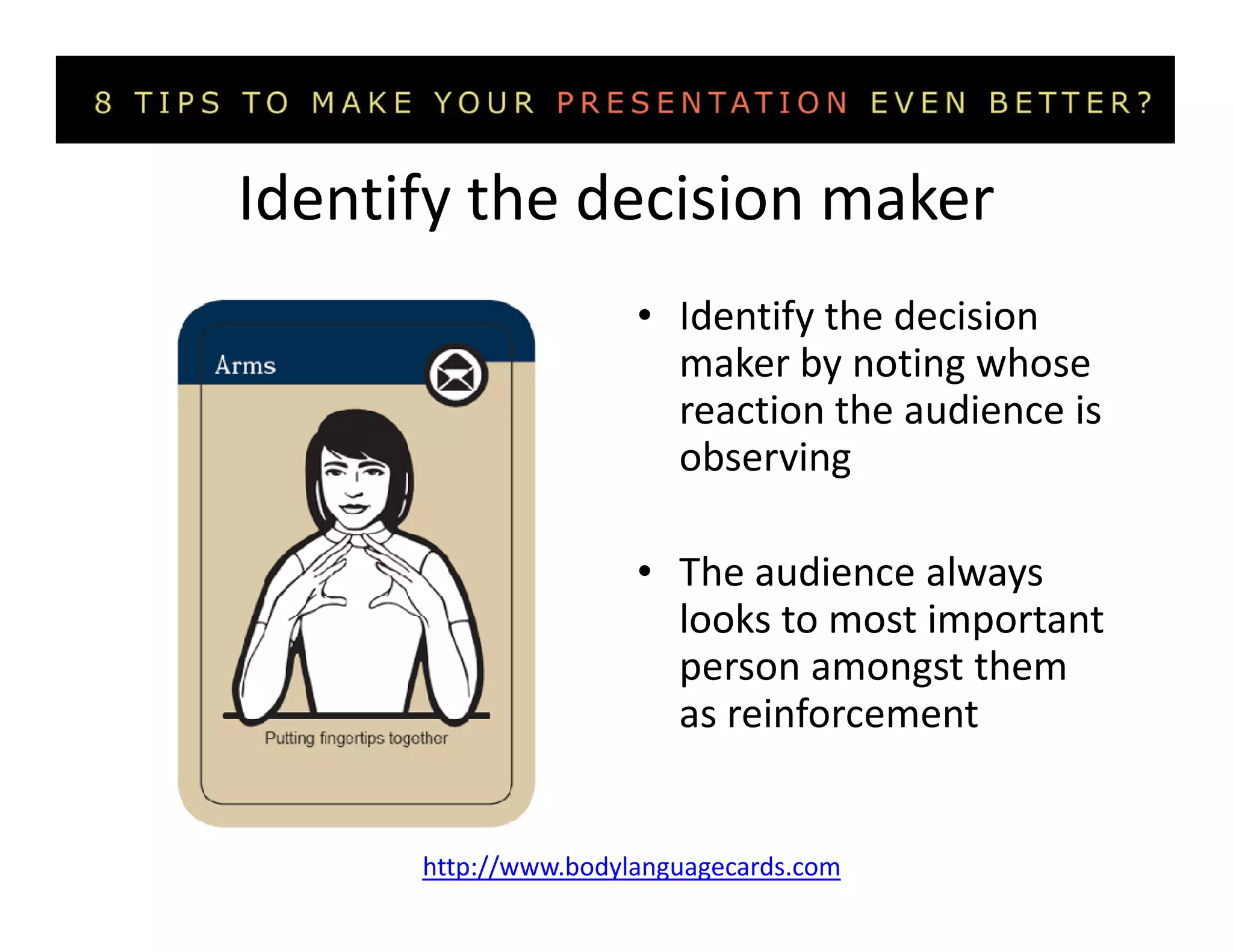 The Body Language Cards For A Successful Presentation