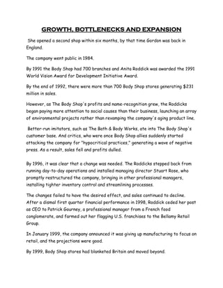 The Body Shop - Case Study | PDF