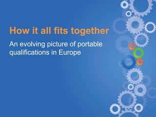 How it all fits together
An evolving picture of portable
qualifications in Europe




www.KIC-malta.com
 