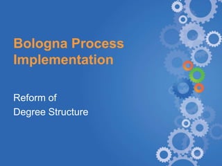 Bologna Process
Implementation

Reform of
Degree Structure



www.KIC-malta.com
 