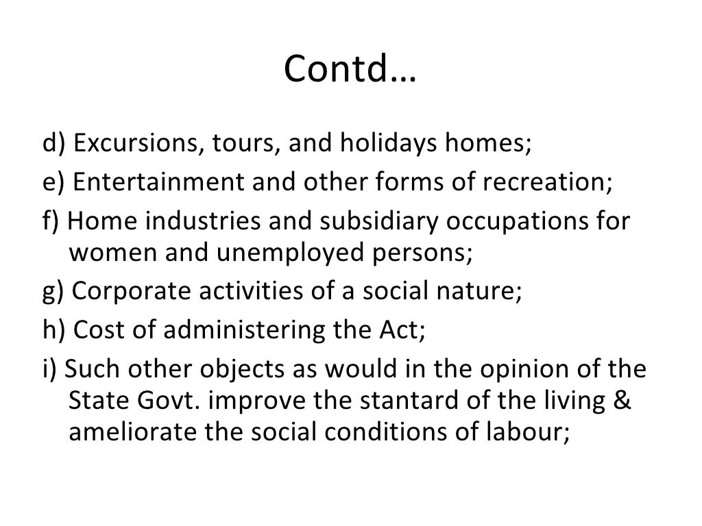 The Bombay Labour Welfare Fund Act, 1953