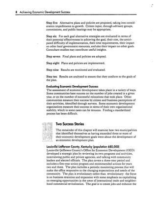 Achieving Economic Development Success: Tools That Work