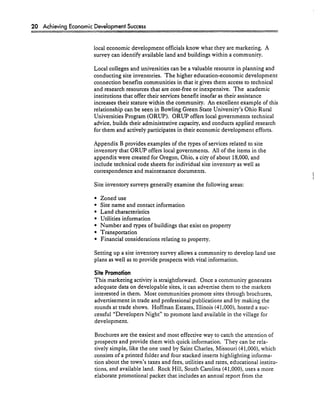 Achieving Economic Development Success: Tools That Work