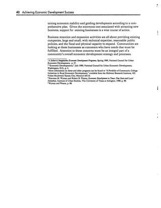 Achieving Economic Development Success: Tools That Work