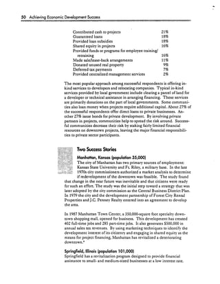 Achieving Economic Development Success: Tools That Work