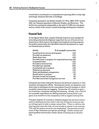 Achieving Economic Development Success: Tools That Work