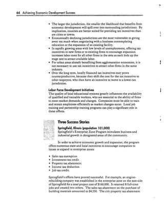 Achieving Economic Development Success: Tools That Work