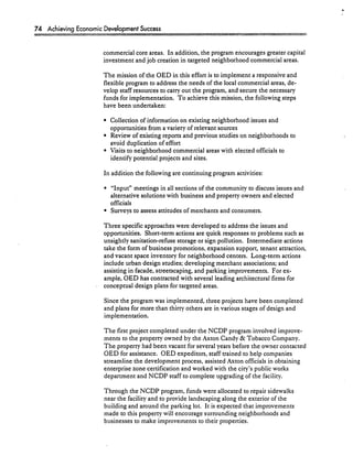 Achieving Economic Development Success: Tools That Work