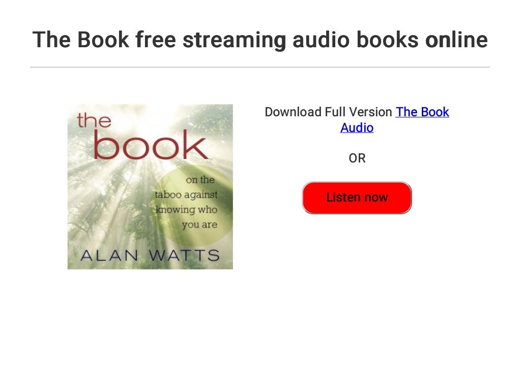 The Book free streaming audio books online