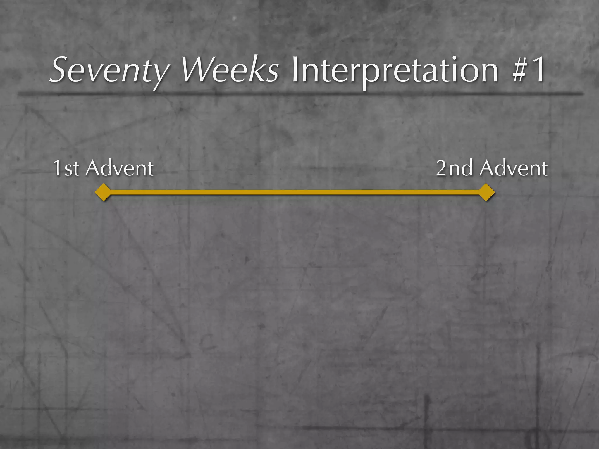 Seventy Weeks Interpretation #1

1st Advent             2nd Advent
 