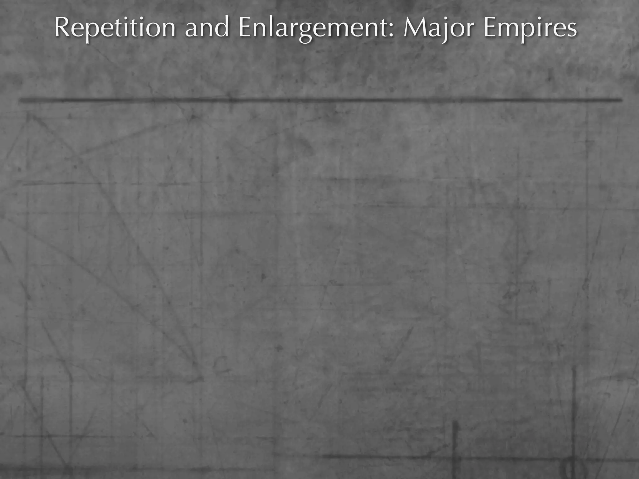 Repetition and Enlargement: Major Empires
 