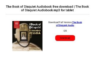 The Book of Disquiet Audiobook free download | The Book of Disquiet A…