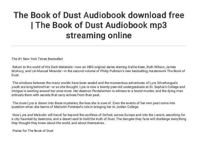 The Book of Dust Audiobook download free | The Book of Dust Audiobook…