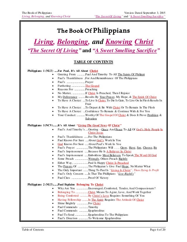 The Book Of Philippians Living, Belonging, and Knowing Christ