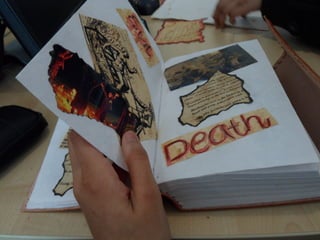 The book prop ’and the pages inside