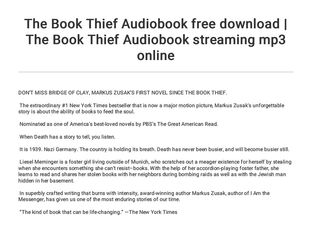 The Book Thief Audiobook free download The Book Thief