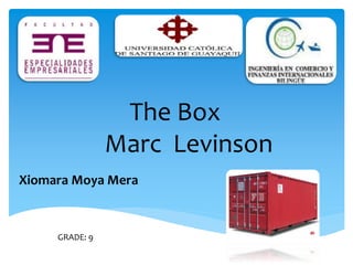 Xiomara Moya Mera
The Box
Marc Levinson
GRADE: 9
 