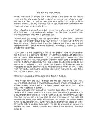 The box and the tale of the toys | DOCX