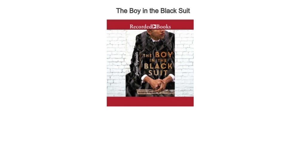 The Boy in the Black Suit Audiobook Free Kids